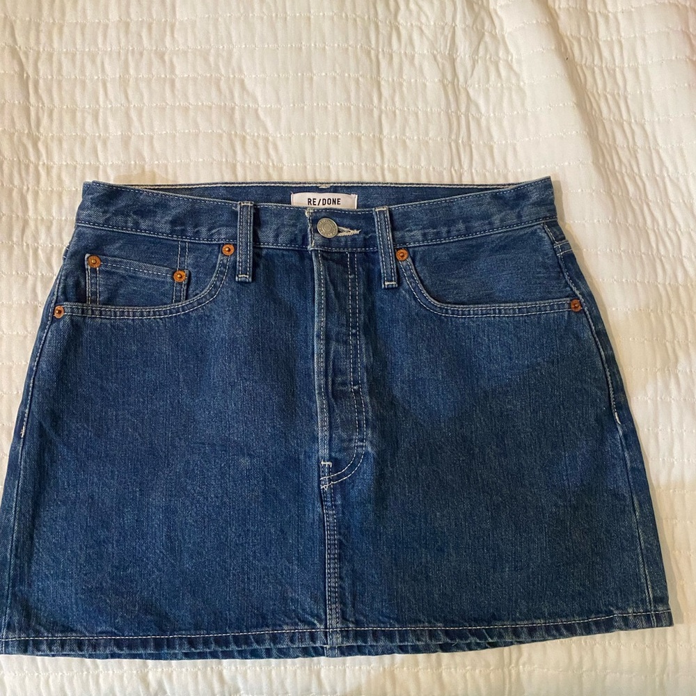 Re/Done denim mini skirt